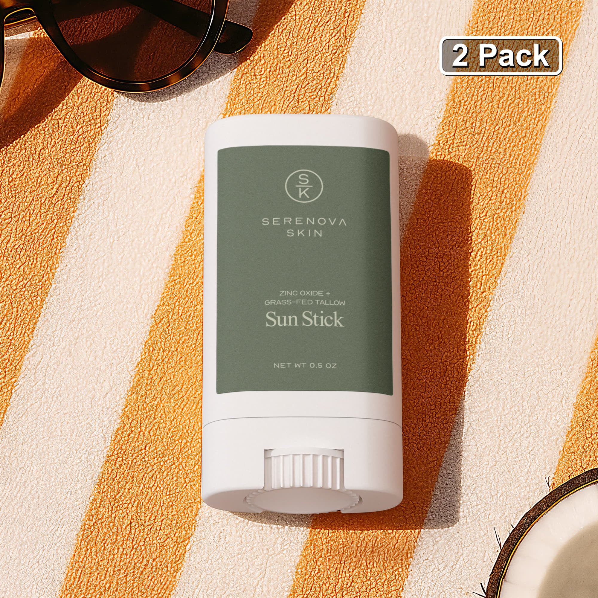 2 Pack Tallow Zinc Sun Stick