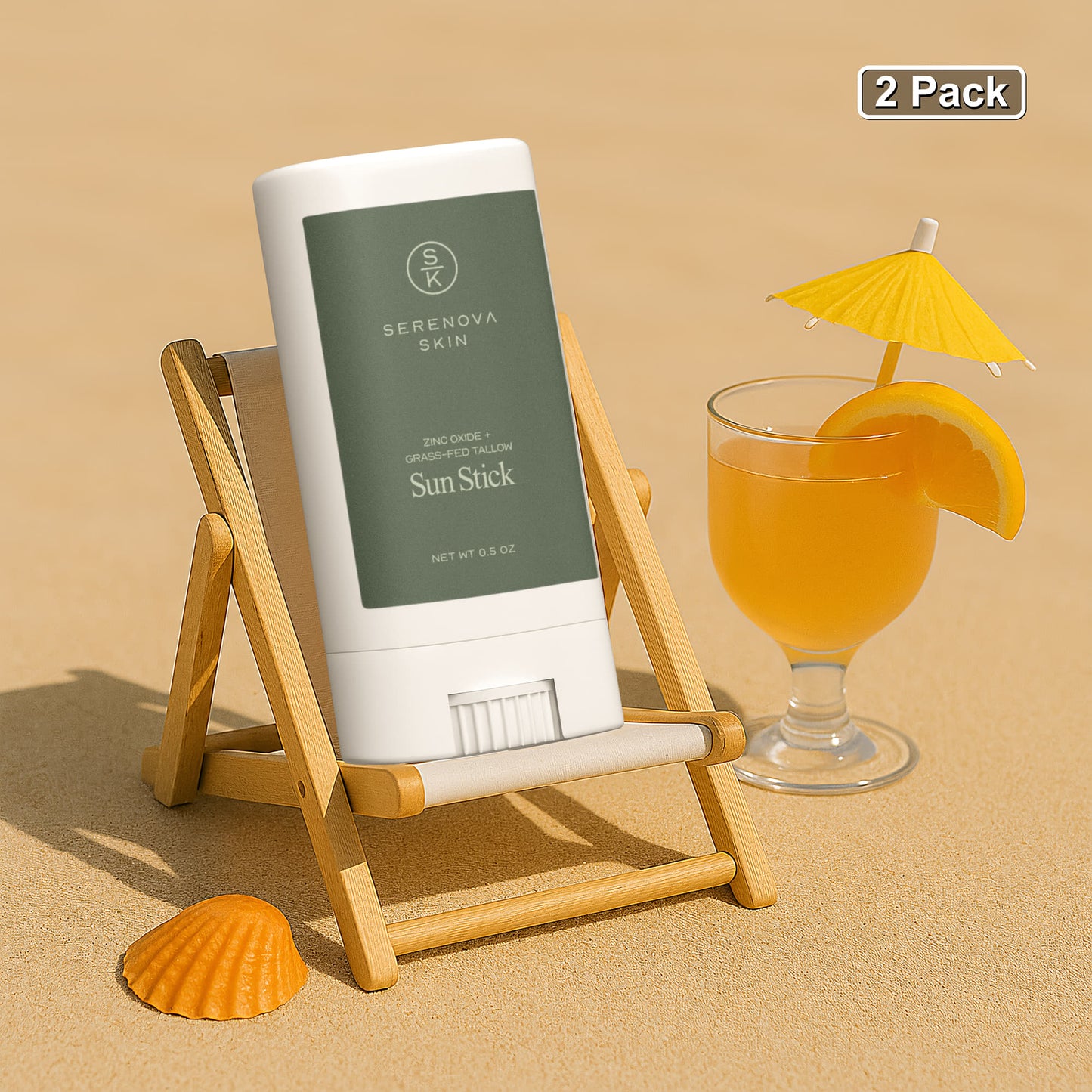 2 Pack Tallow Zinc Sun Stick